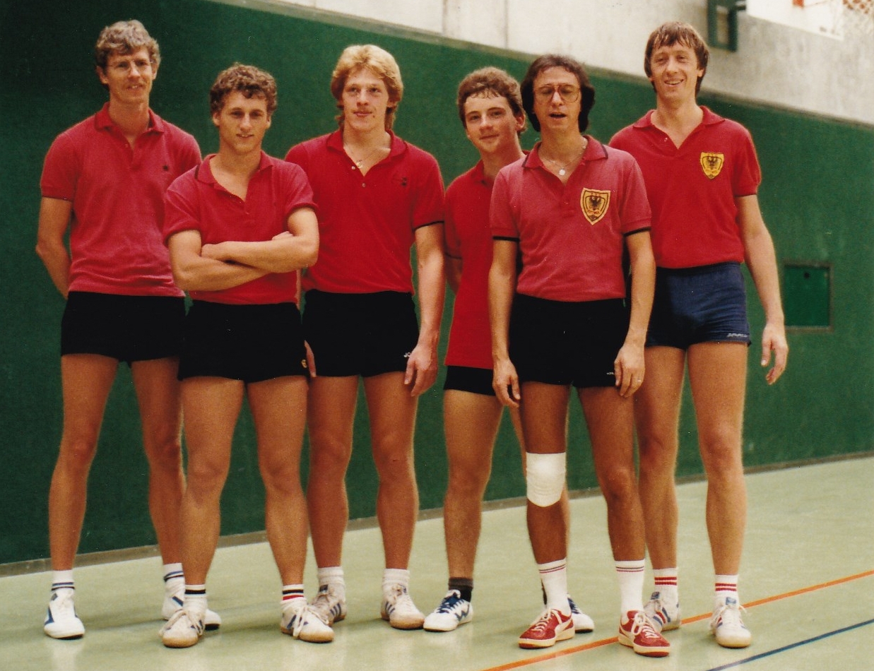 Herren 1 VR 1984/85. Von links: Schote, Koch, Regele, Andi Wehrmann, Bacher, P. Müller