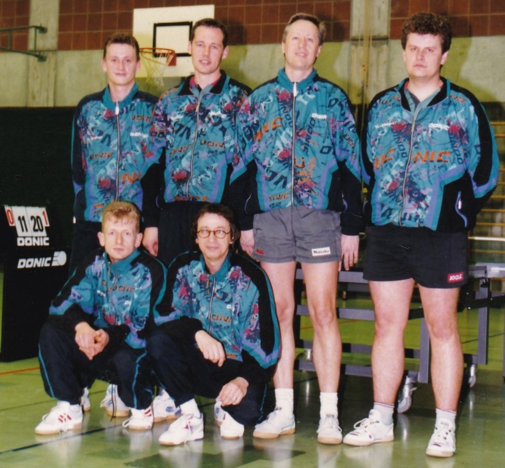 Herren 1 1996/97. hinten von links: M. Becker, M. Rottler, P. Müller, H. Lehnert; vorne von links: M. Schwarz, W. Bacher