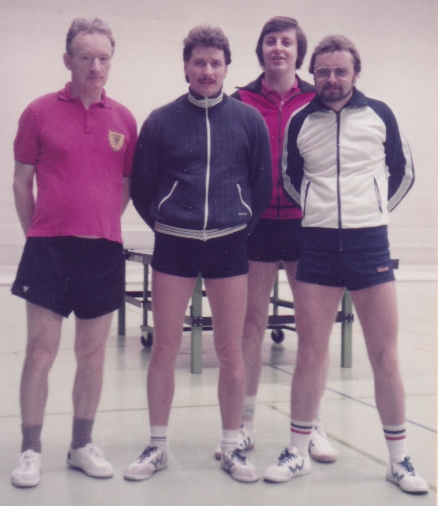 Herren 2 Pokal 1982/83. Von links: Wehrmann, Heldt, Mahler, Spreter