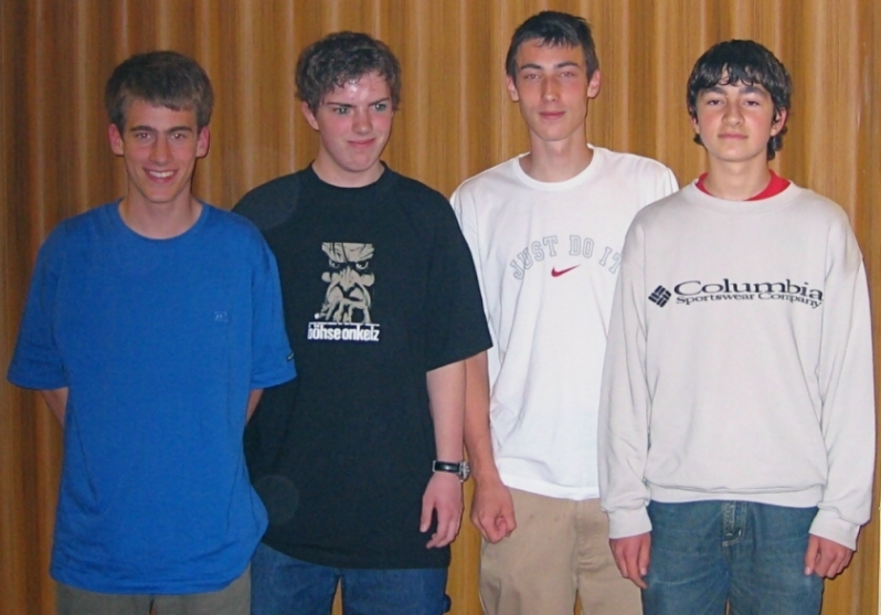 03/04 Jungen U18 I. von links: Leins, S. Reichelt, Zielke, Bach